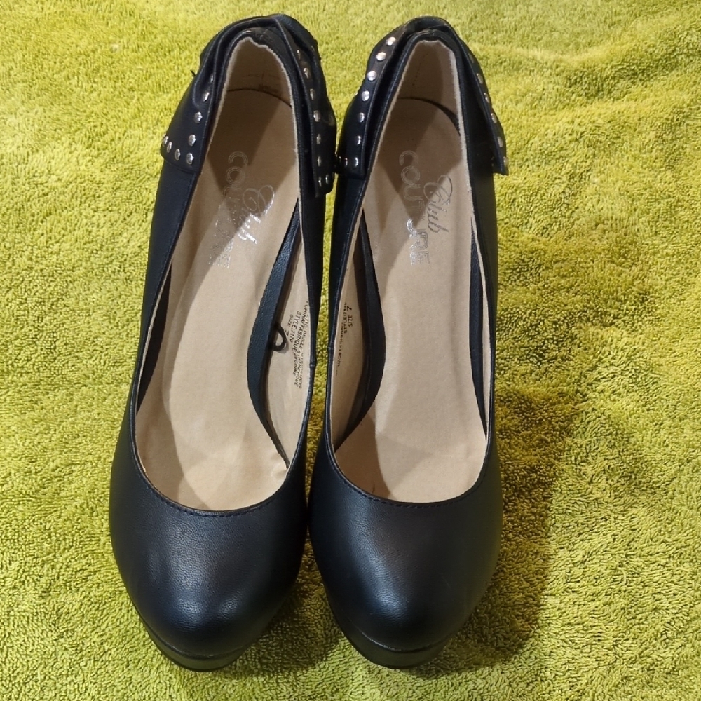 Club Couture Chic Black Studded Heels for Women